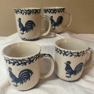 Folk Craft Rooster Mugs